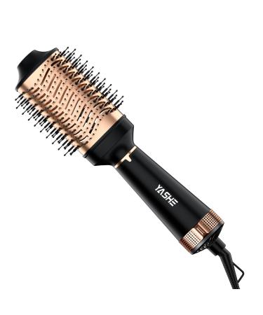 Hair Dryer Brush 4-in-1 Blow Dryer Brush for Hair Styler 1200W Ceramic Tourmaline Negative Ion Hot Air Brushes for Drying Straightening Curling and Voluming Black