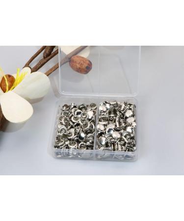 ONLYKXY 100pcs Metallic Leathercraft Rivets Double Cap 8MM/0.3inch Rivet Bottom Snaps for Shoes  Bags and Keychains Leather Rivet Set (Silver) - Buy Online on GoSupps.com