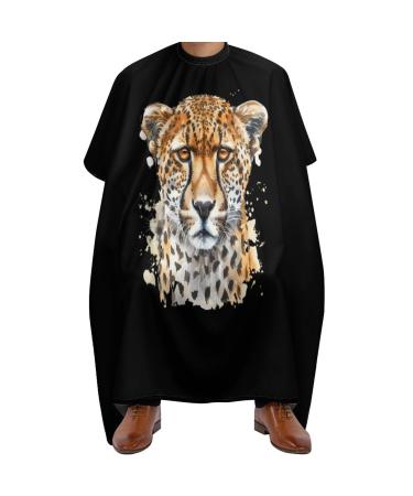 Leopard Cheetah Jaguar Head Watercolor Barber Cape Hair Cutting Salon Haircut Capes Professional Hairdresser Apron for Men Women