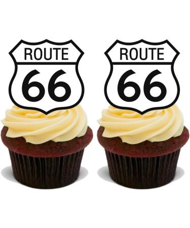 15x ROUTE 66 USA Premium Edible Stand Up Rice Wafer Cake Toppers D1 ROAD SIGNS - Buy Online on GoSupps.com