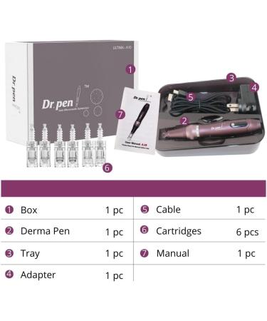 Dr. Pen Ultima A10 - Wireless Derma Beauty Pen Kit - 0.25mm 12pins & 36pins + Round Nano - Fast Results - Buy Online on GoSupps.com