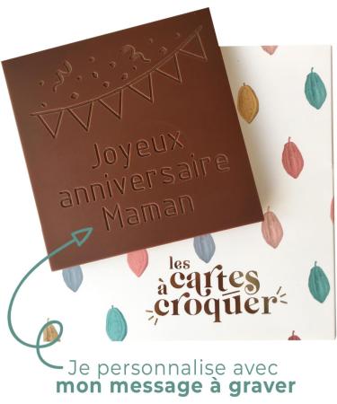 Chocolate crunchy cards | Birthday Bunting | Personalized chocolate with your text | Milk chocolate | No coloring | Thank you (Milk chocolate) - Buy Online on GoSupps.com