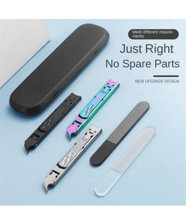 Stainless Steel Nail Clipper Double-Ended Dual-Purpose Thin Portable Folding Nail Scissors Nail Clippers Manicure Tools (Color : Silver and Nail File) - Buy Online on GoSupps.com