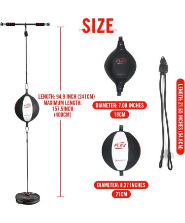 OHMY FIT Flex Double End Punching Bag - Adjustable Tension & Height with Flex System, Micro Fiber Material, Strong Bladder - Ideal for Men & Women Gym Exercise - Buy Online on GoSupps.com