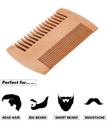 Natural Peach Wood Beard Comb - Anti-Static Double Sided Grooming Tool for Men - Buy Online on GoSupps.com
