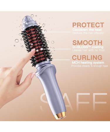Portable Cordless Curling Iron Brush for Women - Anti-Scald Heated Hair Curler Wand with Extra Long Tourmaline Ceramic Barrel - Ideal for Travel (Purple - Buy Online on GoSupps.com