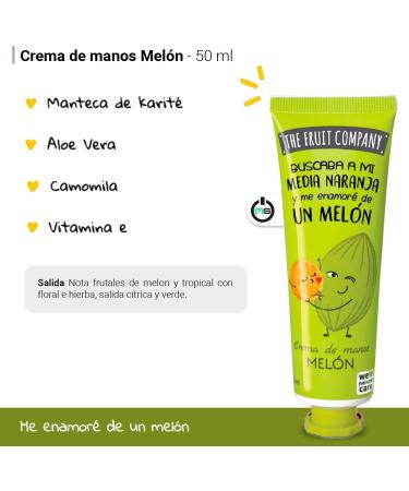 The Fruit Company Melon Hand Cream with Aloe Vera and Chamomile 50 ml (Pack of 3) - Buy Online on GoSupps.com