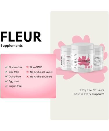 FLEUR Vitex Capsules - Hormone Balance PCOS Support and Fertility Aid for Women | 500mg 60 Ct - Chasteberry Supplement for Menstrual & PMS Relief - Buy Online on GoSupps.com