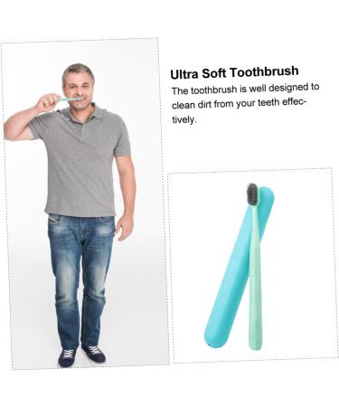 Minkissy Extra Soft Manual Toothbrush Set - Natural Wheat Fiber with Colorful Containers - Ideal Tooth Cleaning Tools for Adults - Perfect Gift - Buy Online on GoSupps.com