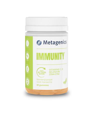 Metagenics Immunity - Immune Support Gummies - Vitamins D, C, Zinc, Selenium - Fast Acting - Food Supplement - Mandarin Flavor - 60 Gummies - 1 Month