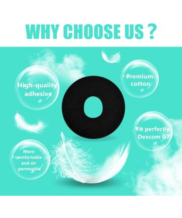 20 Waterproof Self-Adhesive Dexcom G7 Plasters - Pre-Cut Overpatch Set by Youshares (Black) | International Shipping Available - Buy Online on GoSupps.com