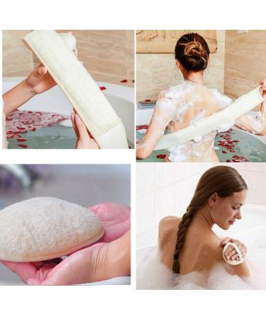 4 PCS Exfoliating Loofah Back Scrubber Set - Natural Luffa Bath Sponge for Shower, Body and Face Wash - Men and Women - Buy Online on GoSupps.com