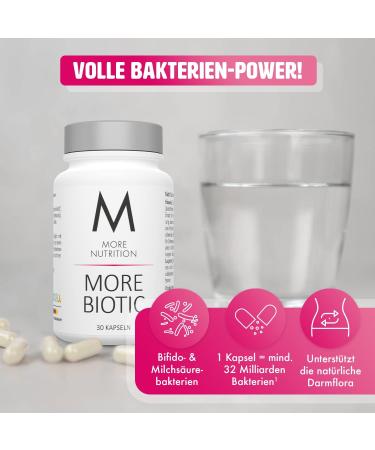 More Biotic: 3-Pack of 30 Vegan Capsules | Supports Intestinal & Vaginal Flora | 32 Billion Probiotics per Capsule | Clinically Studied Strains - Buy Online on GoSupps.com