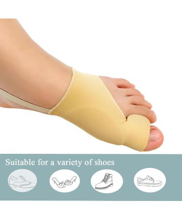 Bunion Sleeve Corrector for Men & Women | Big Toe Straightener & Pain Relief Gel Pads | Hallux Valgus Cushions - Day/Night Use (Black & Beige - Buy Online on GoSupps.com