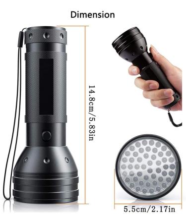 UV Flashlight - 51 LED Black Light for Amber Geocaching Pet Urine Detection & More - 395nm Ultraviolet Lamp - Buy Online on GoSupps.com