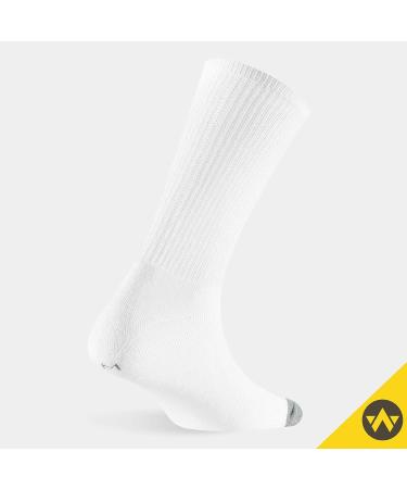 WANDER Men's Cushion Crew Socks - 6 Pairs Athletic Running & Work Socks - White 6-8 - Buy Online on GoSupps.com