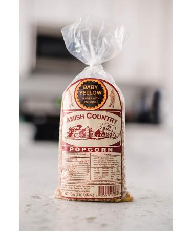 Amish Country Baby Yellow Popcorn Kernels - 1 lb Bag | Non-GMO, Gluten Free, Old Fashioned | 1 Pound (Pack of 1) - Buy Online on GoSupps.com