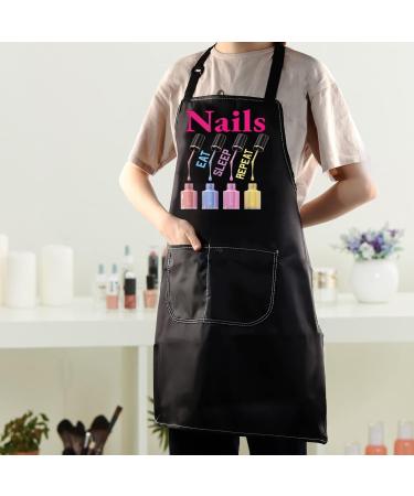 WZMPA Nail Technician Aprons Nail Artist Gifts Eat Sleep Nails Repeat Nail Tech Adjustable Apron For Nail Salons Nails Repeat Apron Medium - Buy Online on GoSupps.com
