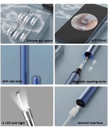 Earwax Remover Magnetic Open Lid Earwax Camera Wireless Otoscope Earwax Removal Tool 3 Million HD WiFi 3.0mm Visual Ear Endoscope with 6 Led Cold Light Lamps Suitable for Adults Children and Pets Blue - Buy Online on GoSupps.com