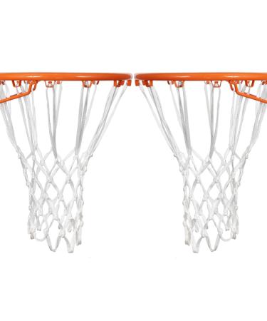 Basketball Net 2 PCS Heavy Duty All Weather Basketball Nets Replacement Backboard Accessories for Standard Rim Hoop Outdoor Indoor White