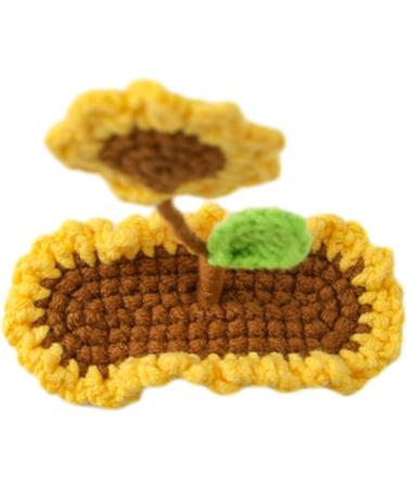 AJOIDR Delicate Sunflower Crocheted Barrettes Clip Harajuku Hairpin Sweet Girls Side Clip Harajuku Lady 3D Sunflower - Buy Online on GoSupps.com