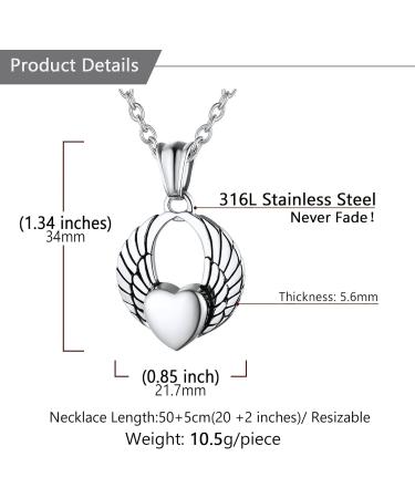 U7 Women s Cremation Urn Necklace - Celtic Knot Dog Feet Wings & Crucifix Design | Stainless Steel Pendant for Ashes - Elegant Fire Burial Jewelry - Buy Online on GoSupps.com