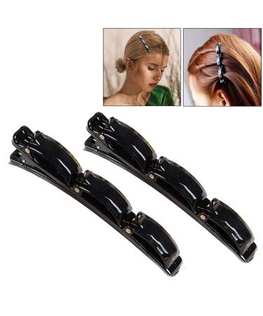 Women's hairstyle hair needle 2 pieces hair dressing clips hairpin hair band with clips double bang hair clips hair clips hairdresser clips combi clip for women girls hair clip black