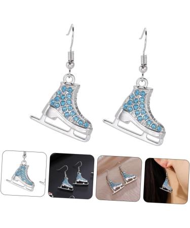 Winter Skates Earrings for Women - Stahad 1 Pair Trailer Pattern Rhinestones & Synthetic Leather - Unique Winter Wedding Jewelry - Buy Online on GoSupps.com