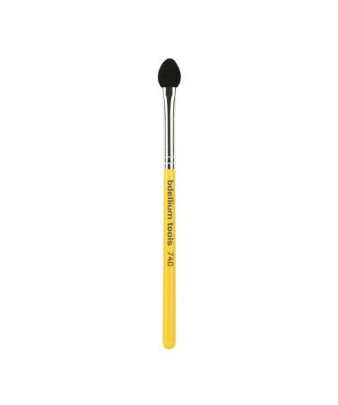 Bdellium Tools Professional Makeup Brush - Travel 740 Sponge Applicator - Short Wooden Handle for Convenient Travel For Eyeshadow Application (Yellow 1pc)