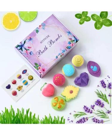 Natural Organic Bath Bombs Gift Set for Women - 8 Handmade Fizzy Bubble Bath Balls, Perfect Mothers Day or Birthday Gift - Multicolor - Buy Online on GoSupps.com
