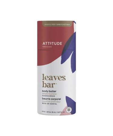 ATTITUDE Body Butter Bar  EWG Verified and Plastic-free Plant and Mineral-Based Ingredients  Vegan and Cruelty-free Personal Care Products  Nourishing  Sandalwood  2.87 Fl Oz Sandalwood 2.87 Ounce (Pack of 1)
