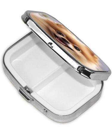 Adorable Pomeranian 2 Compartment Pill Case | Small Travel Pill Organizer & Purse Gift - Buy Online on GoSupps.com