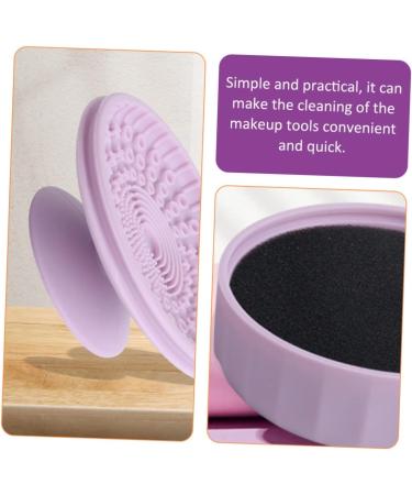 ifundom Makeup Brush Cleaning Box cosmetic brush bowl makeup brush cleaning pad silicone cleaner for makeup Brush Scrubber Mat silicone makeup mat cleaning supplies sponge Silica gel 7.9X5.25X4.9CM Violet - Buy Online on GoSupps.com