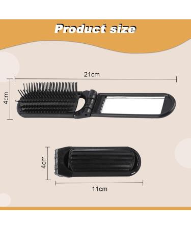 SJJJS Foldable Comb Black with Compact Mirror Pocket Size for Travel Car Sports Bag and Handbag - Buy Online on GoSupps.com
