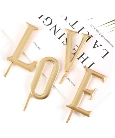 DOITOOL 1 Set Clip Gold Hair Accessories Barrettes for Women Bridal Love Barrette Golden Headpiece Wedding Bridal Golden Barrette Women Hair Decorations Bridal Bobby Miss Pin Alloy Texture - Buy Online on GoSupps.com