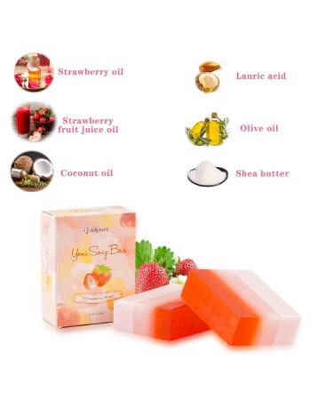 Strawberry Yoni Soap Bar & Oil Set | Natural Feminine Care for pH Balance & Odor Elimination - 150g x2 + 1 fl. oz Perfume Oil - Buy Online on GoSupps.com