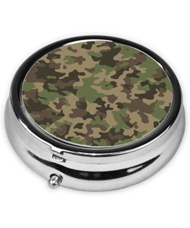 Buy Green Camo Portable Round Pill Box - Lightweight Moisture-Proof & Perfect for Vitamins | International Shipping Available - Buy Online on GoSupps.com