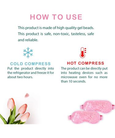 HiFineCare Cold&Hot Gel Bead Eye Mask for Puffy Eyes - Pink (2pcs) - Buy Online on GoSupps.com