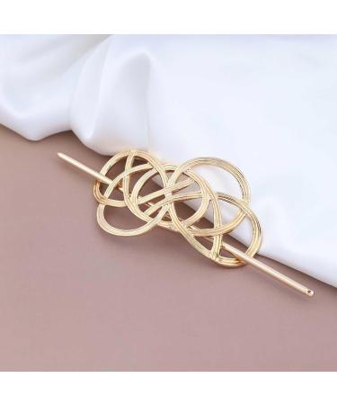 Dervivea Minimalist Gold Hair Stick Pin Viking Celtic Hair Bun Stick Celtic Knot Hairpin Metal Hair Bun Slide Long Hair Stick Decorative Hair Accessories for Women and Girls Headdress - Buy Online on GoSupps.com