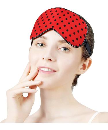 Buy Black Dot Ladybugs Sleep Mask for Women | Adjustable Eye Shades Cover with Elastic Strap - International Shipping Available - Buy Online on GoSupps.com