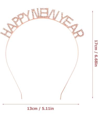 Minkissy Happy New Year Headband 2024 Crystal Rhinestone Tiara for Women Girls - Rose Gold Holiday Party Hair Accessory - Buy Online on GoSupps.com