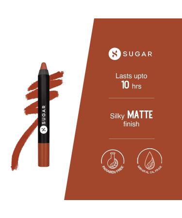 SUGAR Matte As Hell Crayon Lipstick - 16 Claire Underwood (Burnt Orange) | Long-Lasting Matte Finish - Buy Online on GoSupps.com
