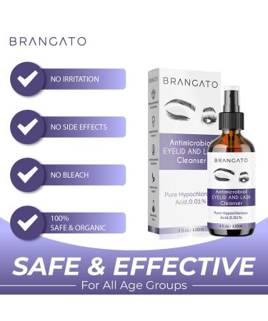 Brangato Eye Spray - Hypochlorous Acid Eyelid Cleanser for Blepharitis, Chalazion, Stye & Conjunctivitis - FDA-Cleared - 120mL - Buy Online on GoSupps.com
