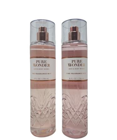 Bath & Body Works PURE WONDER Fine Fragrance Mist - Value Pack Lot of 2 Pink 8 Fl Oz (Pack of 2) Pure Wonder 8 Fl Oz (Pack of 2)