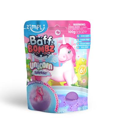 Large Unicorn Surprise Bath Bomb from Zimpli Kids 6 Surprise Unicorn Toys to Collect Children's Fizzing Gift Set Stocking Filler Toy Xmas Present for Boys & Girls