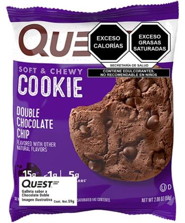 Quest Nutrition Protein Cookie - Double Chocolate Chip 2.08 Oz (Pack of 12) - Buy Online on GoSupps.com