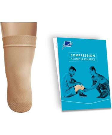 Prosthetic Stump Shrinkers - Below Knee Compression Socks for Amputees 40cm | 20-30 mmHg | Daily Use | Taiwan Excellence L Beige - Buy Online on GoSupps.com