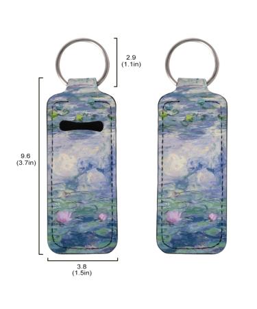 3 PCS Monet Water Lily 3D Printed Chapstick Holder Keychain Clip-on Sleeve | Lip Balm & Lipstick Pouch - Buy Online on GoSupps.com