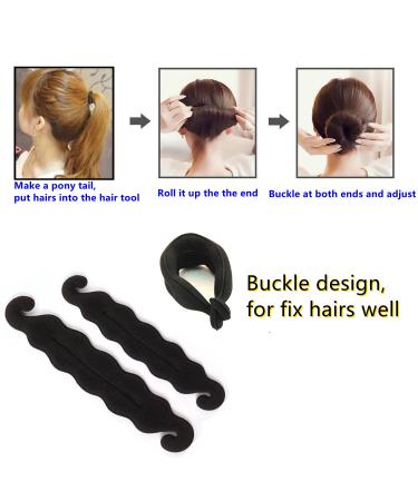 19pcs Girls Donut Hair Bun Maker Set with Bobby Pins - Women Hair Bun Kit for Ponytail Styling - Buy Online on GoSupps.com
