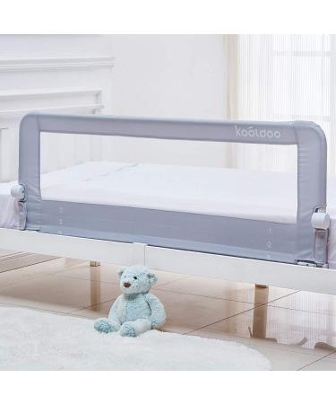 Baby Toddler Bed Rail 59 inch Guard Extra Long Foldable Tall Safety Bedrail with Reinforced Anchor Safety System, for Full Size Bed, Queen Bed(59" L*22.8" H, Grey) Grey 59inch